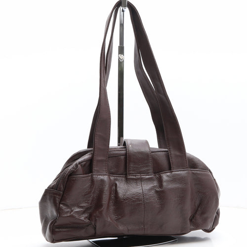 Casa di Borse Womens Brown Polyethylene Shoulder Bag Size Small