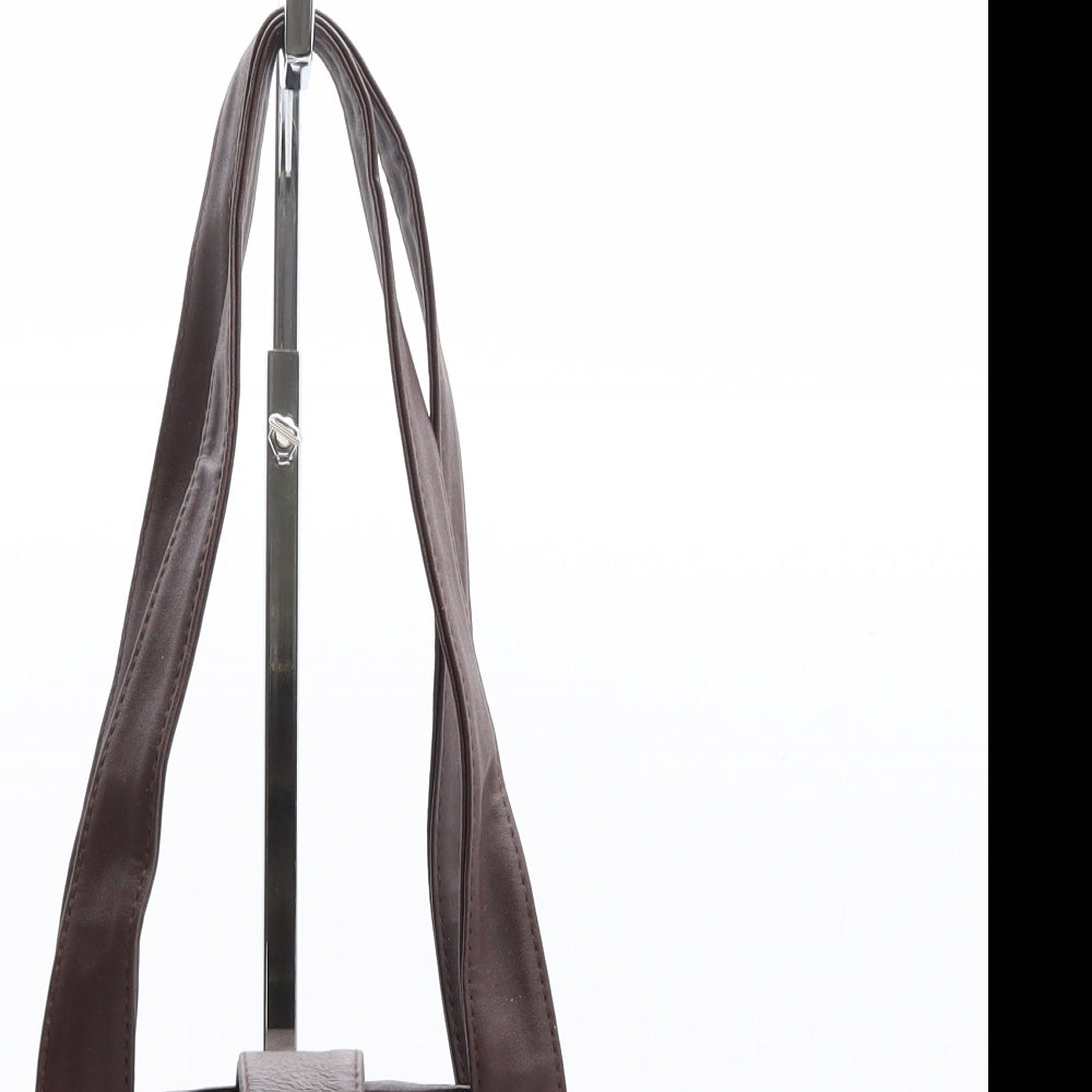 Casa di Borse Womens Brown Polyethylene Shoulder Bag Size Small