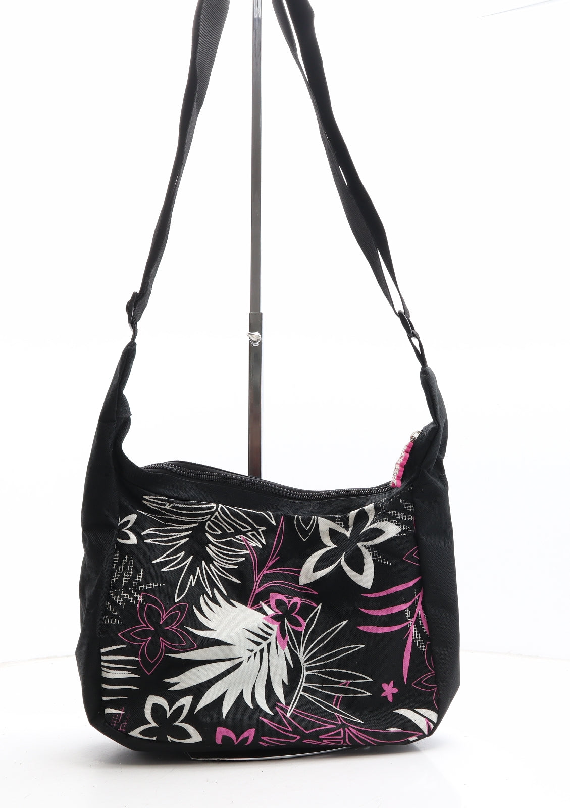 Urban Beach Womens Black Floral Polyester Crossbody Size Medium