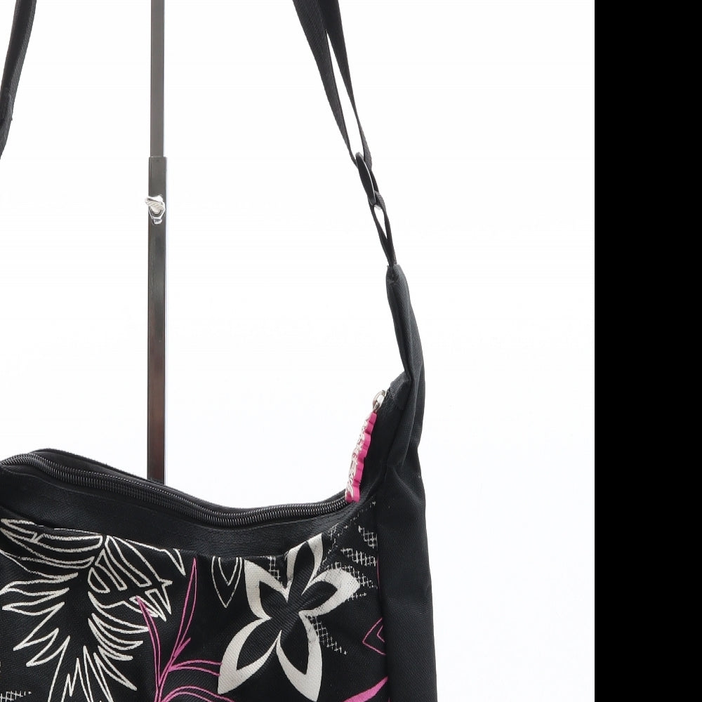 Urban Beach Womens Black Floral Polyester Crossbody Size Medium