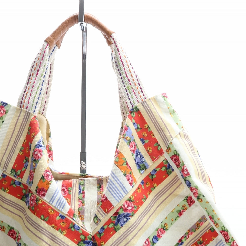 Antak Womens Multicoloured Striped Polyester Shoulder Bag Size Extra Large