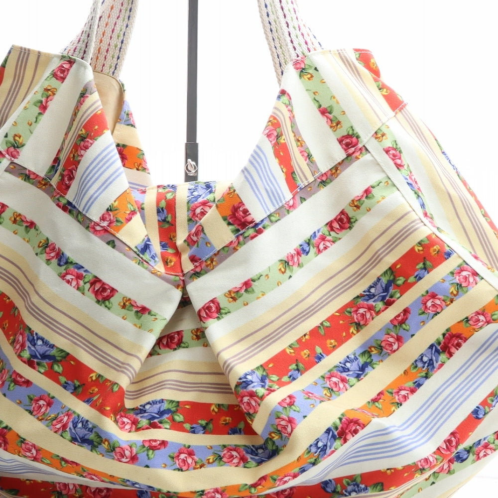 Antak Womens Multicoloured Striped Polyester Shoulder Bag Size Extra Large