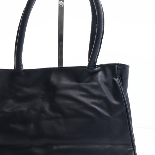 Preworn Womens Blue Leather Top Handle Bag Size Medium
