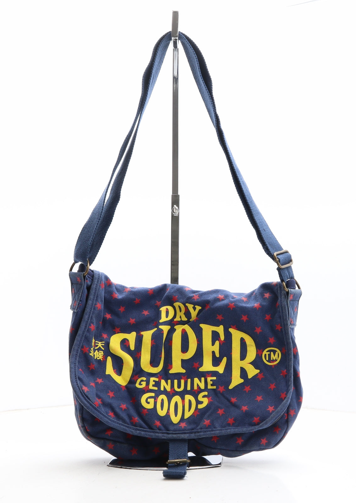 Superdry Womens Blue Geometric Cotton Crossbody Size Medium - Stars