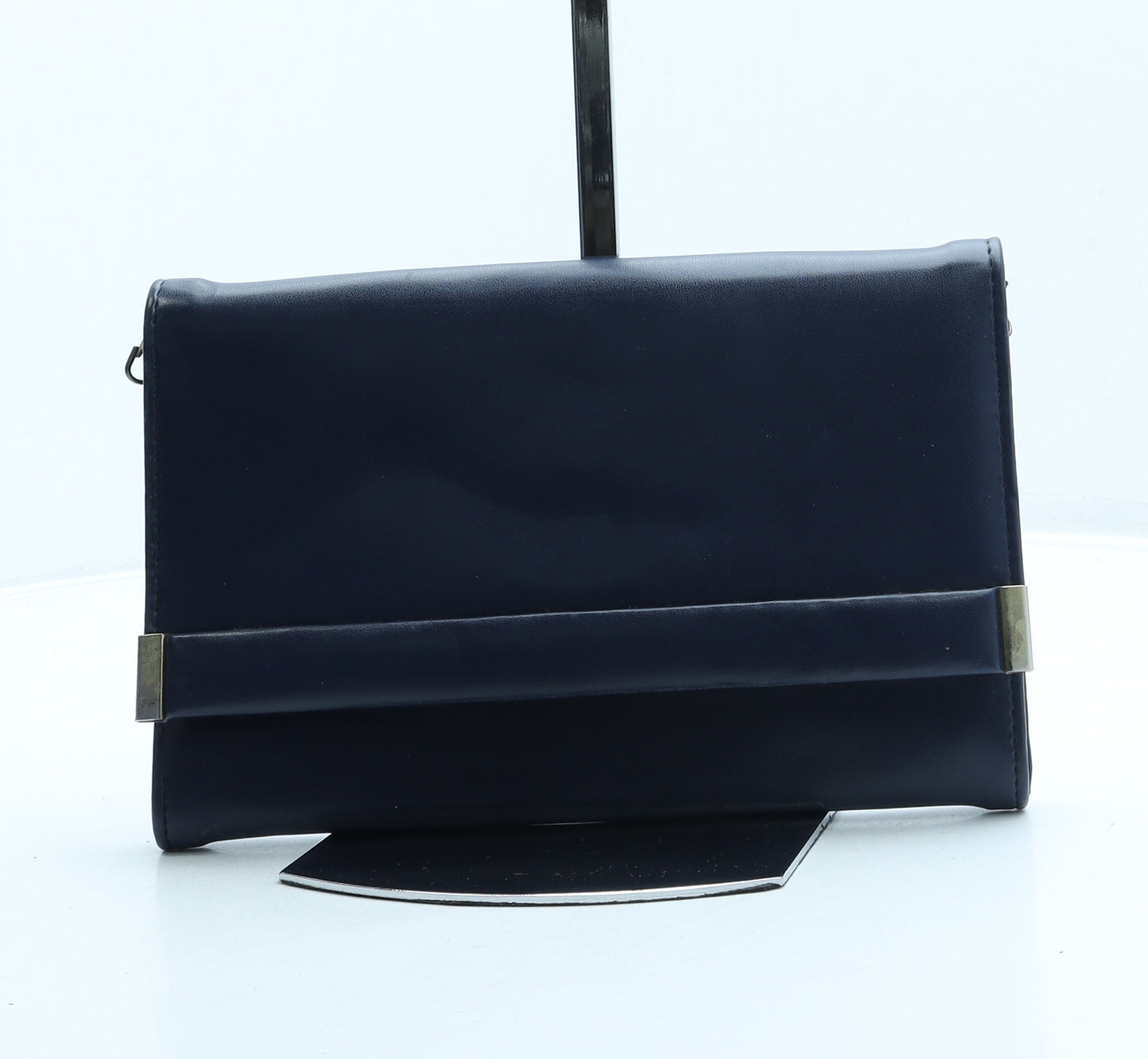 Preworn Womens Blue Leather Clutch Size Small