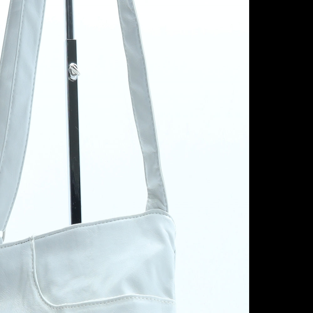 Preworn Womens White Leather Crossbody Size Small