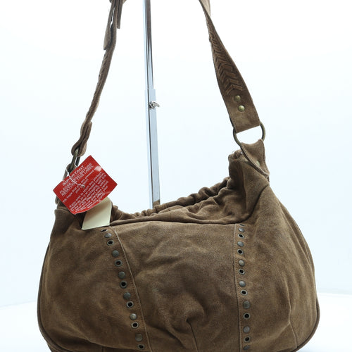 Preworn Womens Brown Suede Crossbody Size Small