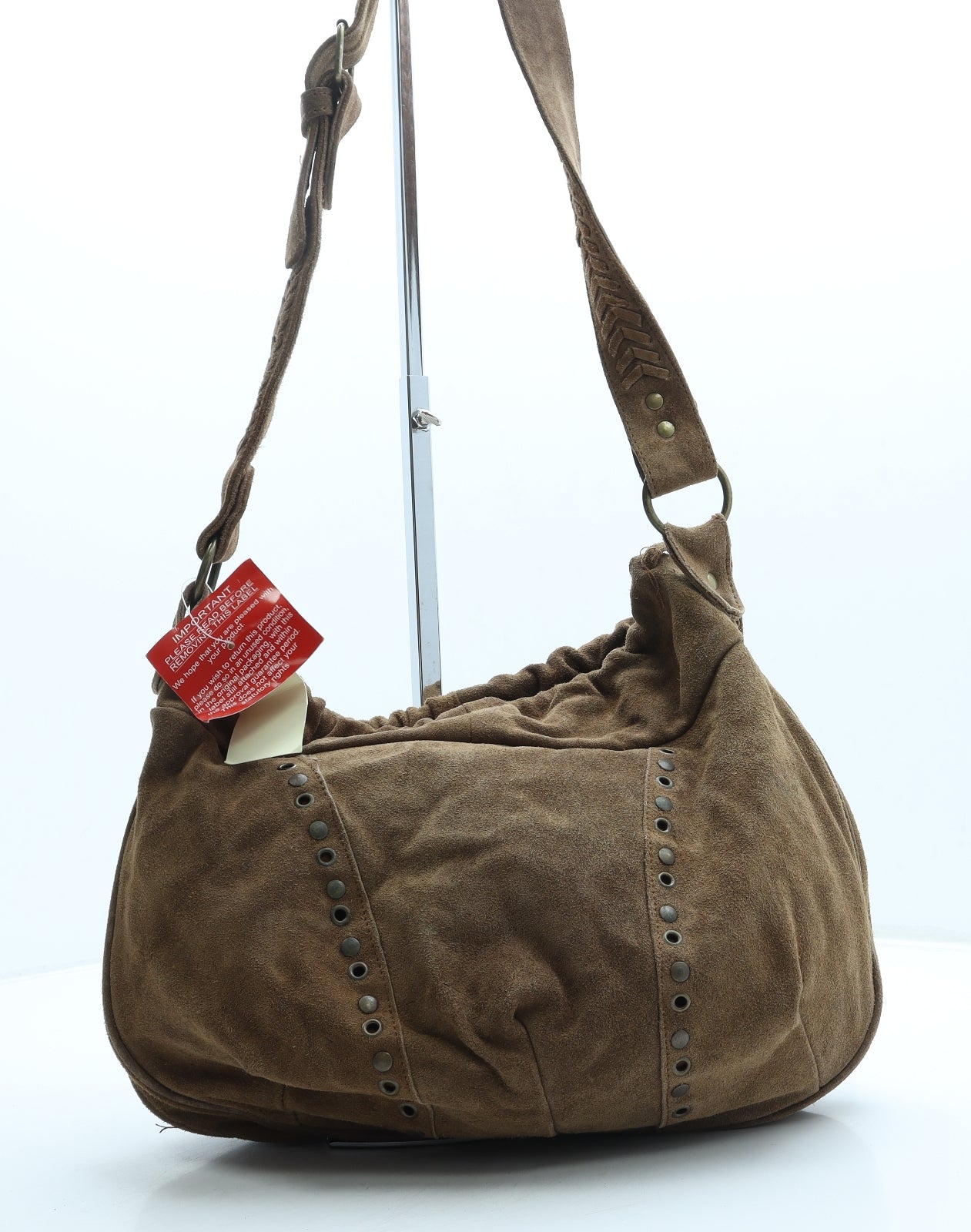 Preworn Womens Brown Suede Crossbody Size Small