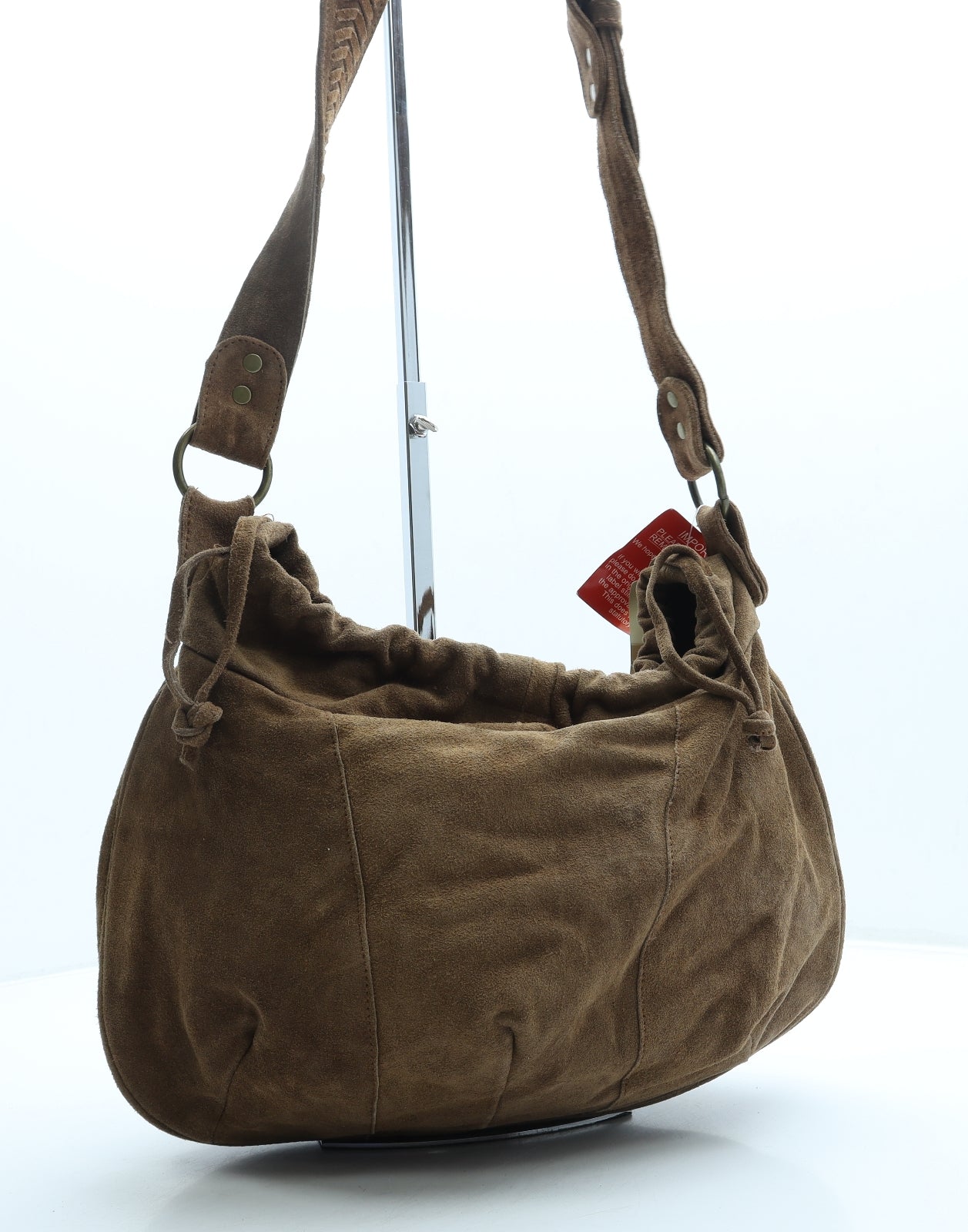 Preworn Womens Brown Suede Crossbody Size Small