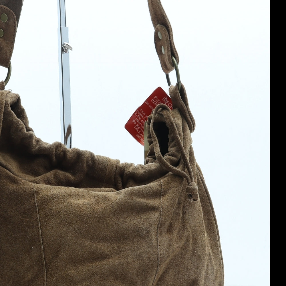 Preworn Womens Brown Suede Crossbody Size Small
