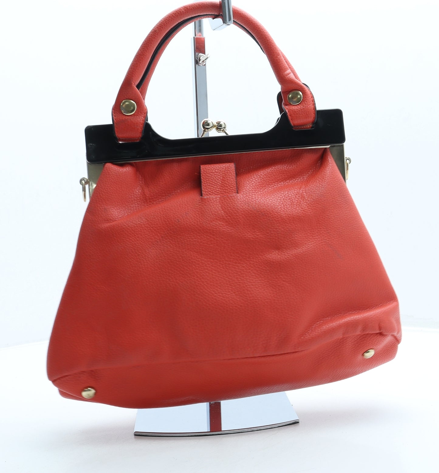 Neoglory Womens Red Leather Top Handle Bag Size Small