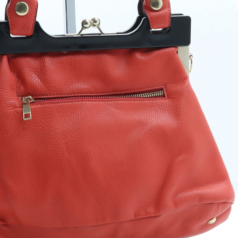 Neoglory Womens Red Leather Top Handle Bag Size Small
