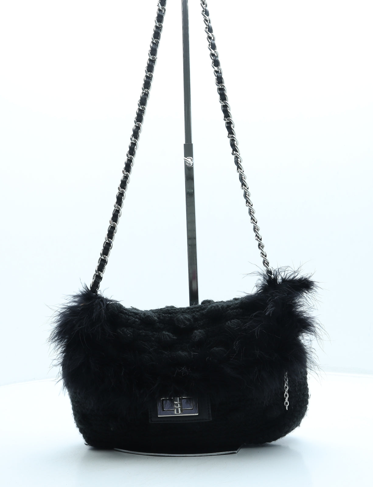 River Island Womens Black Polyester Crossbody Size Small