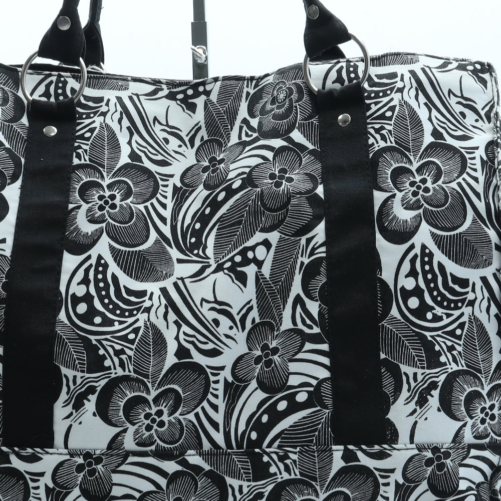 Matalan Womens Black Floral Polyester Top Handle Bag Size Large