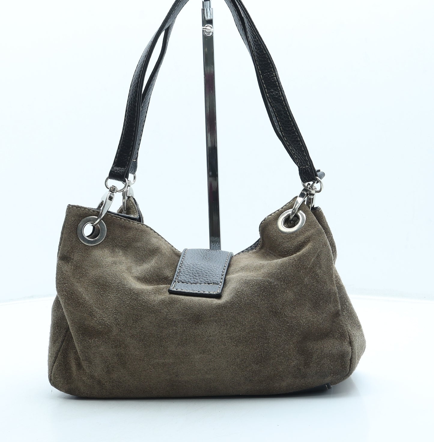 Preworn Womens Brown Suede Top Handle Bag Size Small