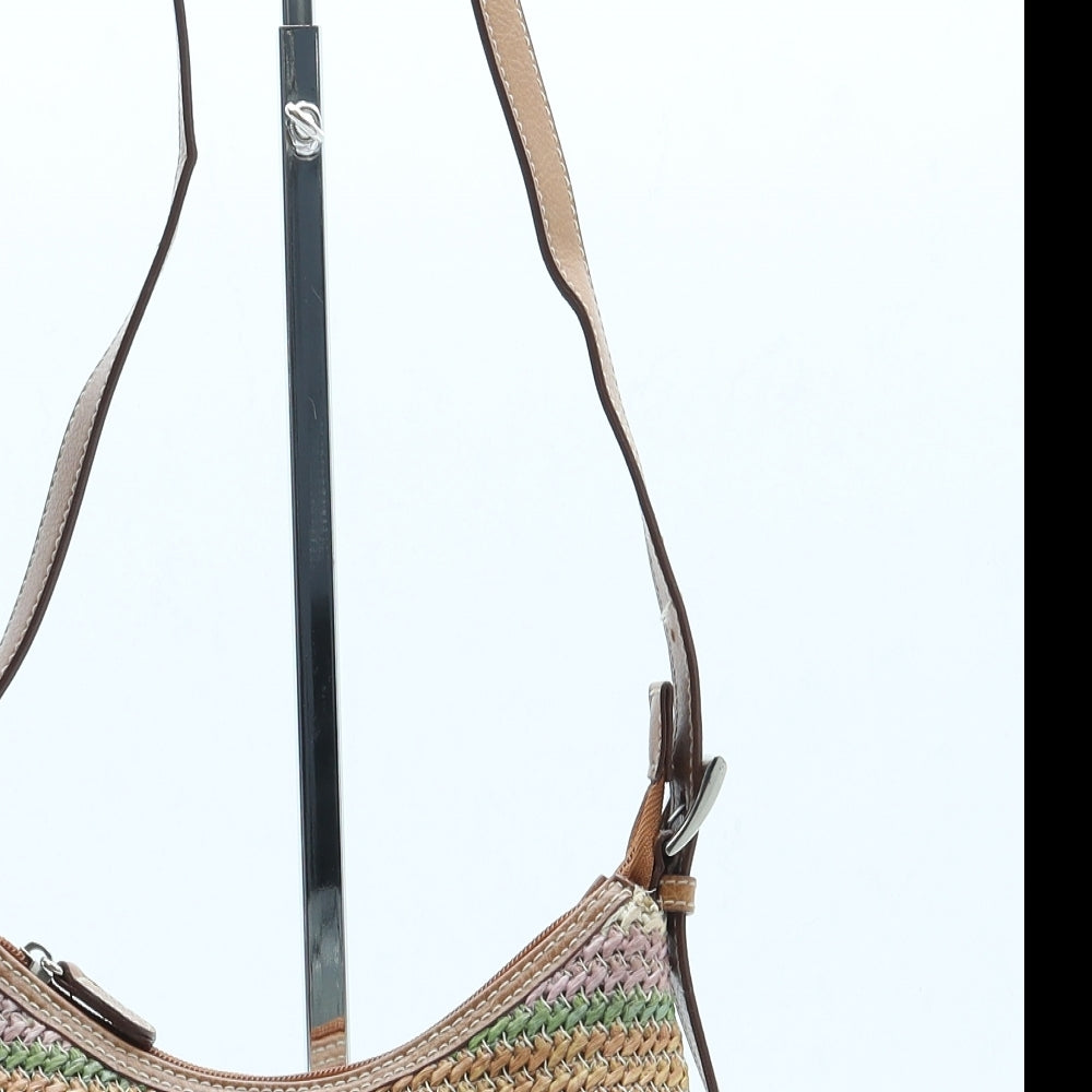 Rosetti Womens Multicoloured Striped Wicker Shoulder Bag Size Small