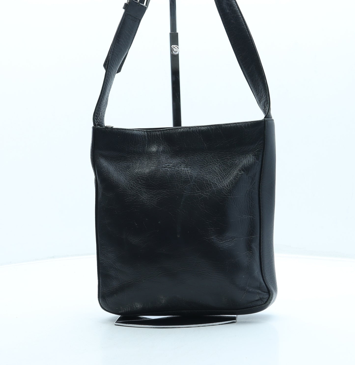 Zakka Womens Black Leather Crossbody Size Small
