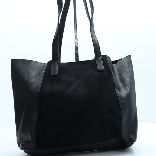 Topshop Womens Black Leather Shoulder Bag Size Large
