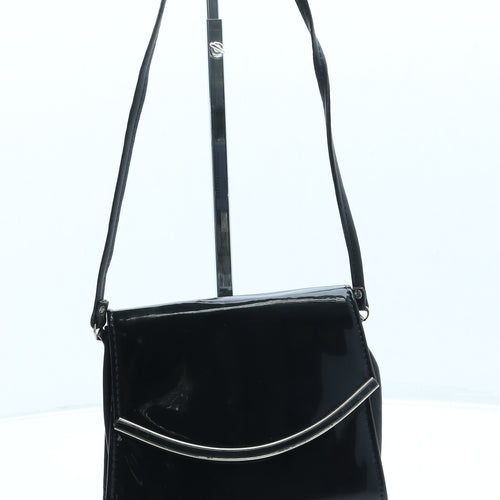 Preworn Womens Black Leather Crossbody Size Small