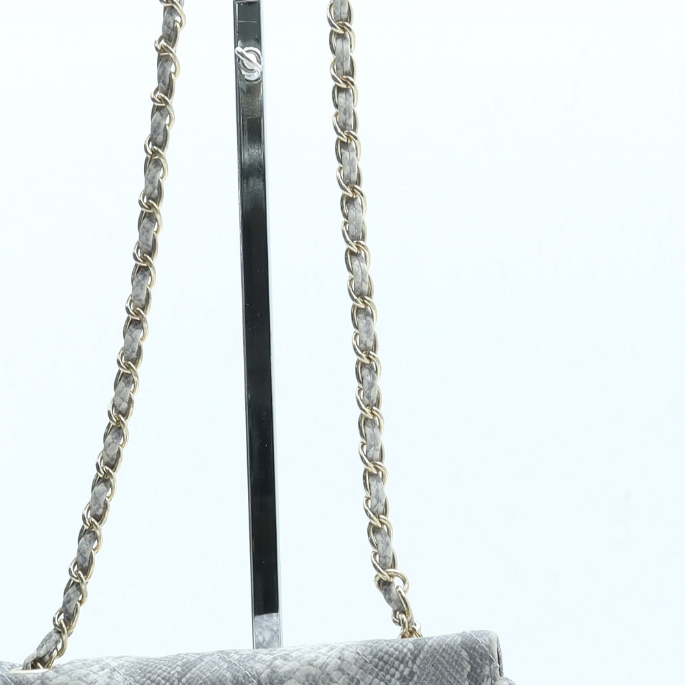 ASOS Womens Grey Animal Print Leather Crossbody Size Small
