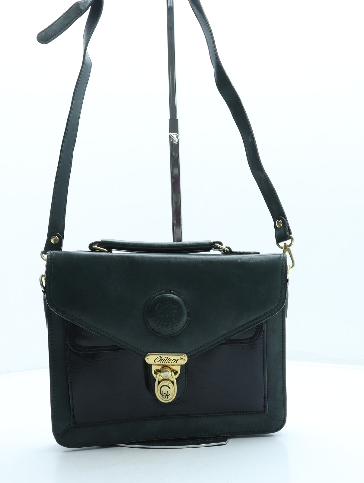 Chiltern Womens Green Leather Satchel/Top Handle Bag Size Small