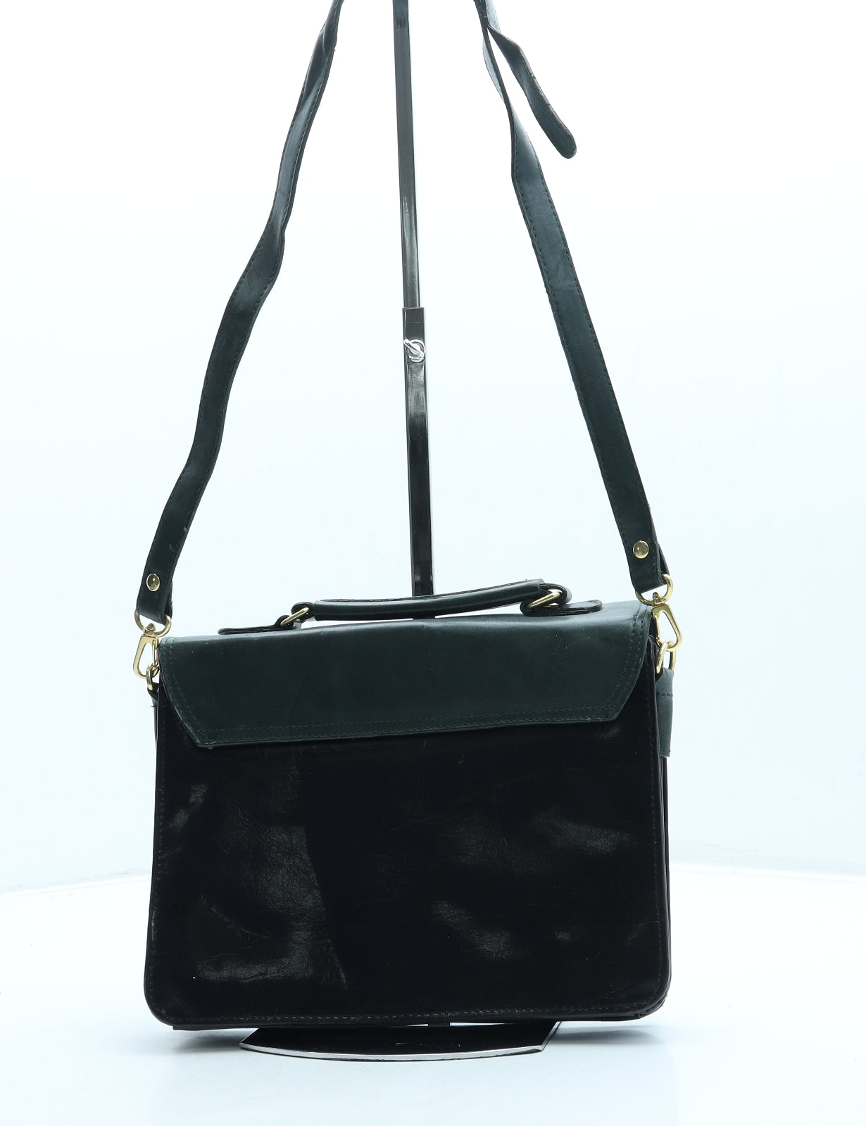 Chiltern Womens Green Leather Satchel/Top Handle Bag Size Small