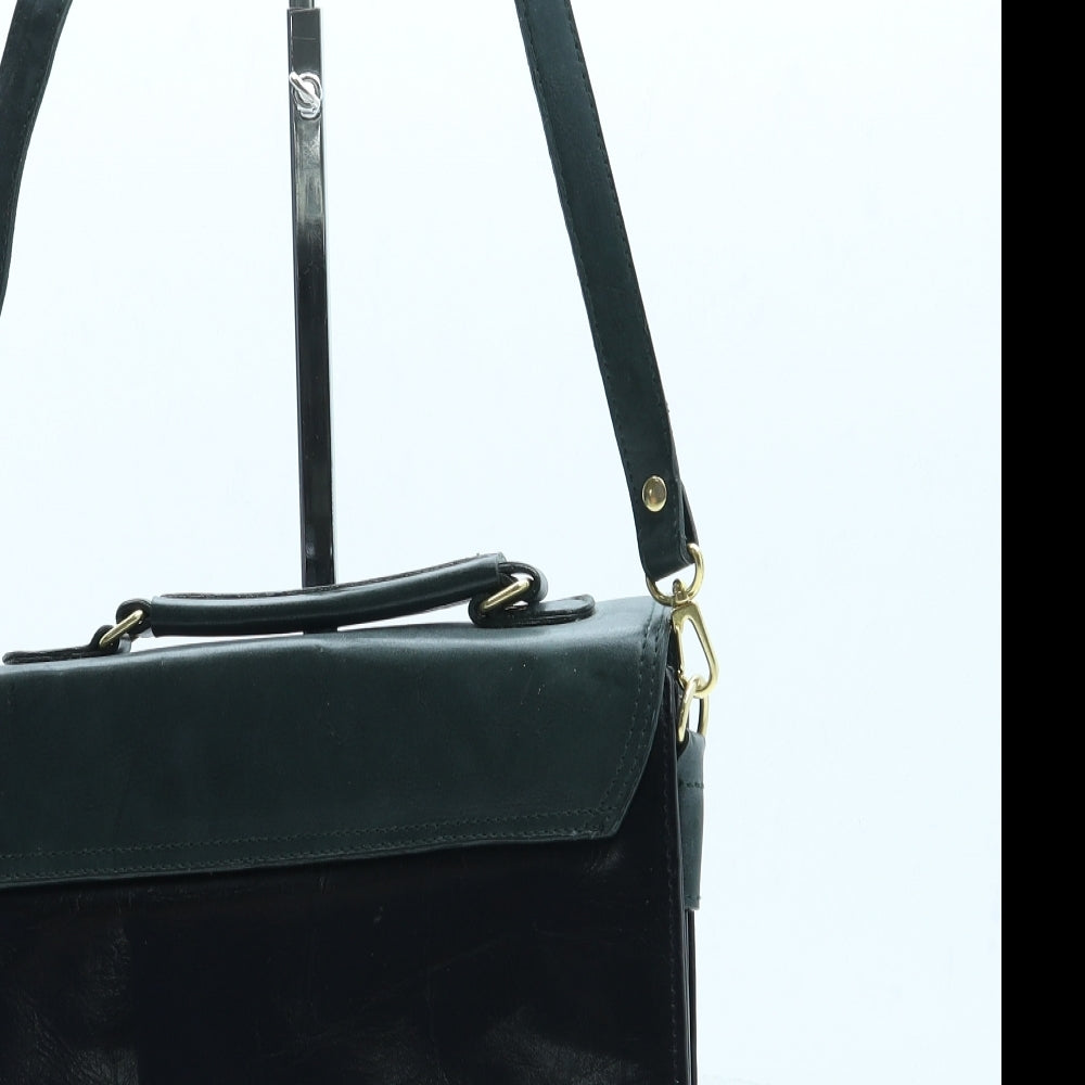 Chiltern Womens Green Leather Satchel/Top Handle Bag Size Small