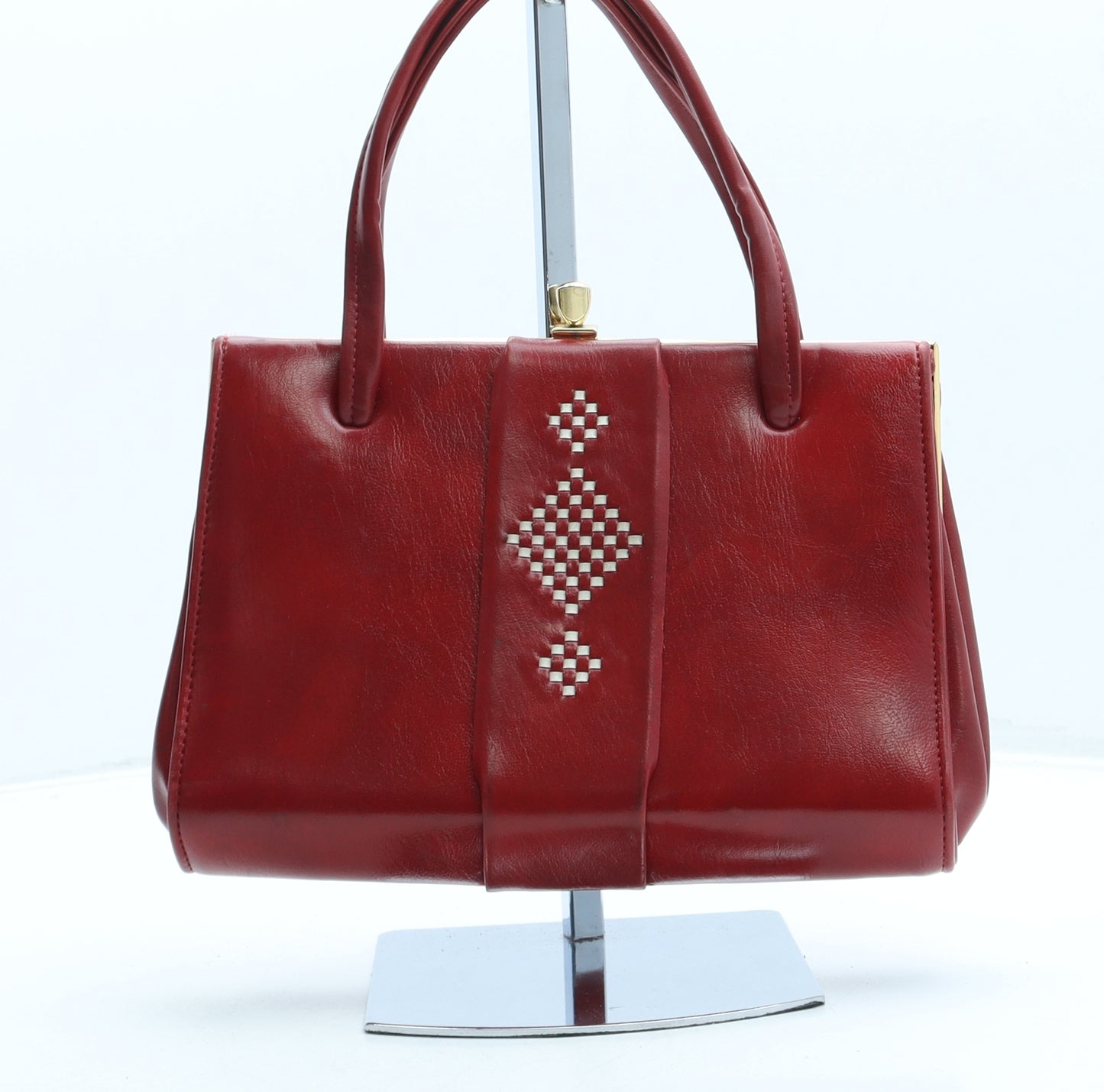 Clarks Womens Red Leather Top Handle Bag Size Small