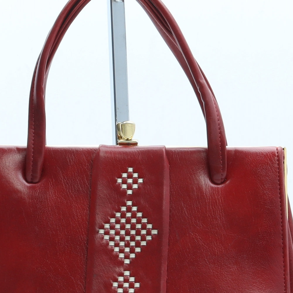Clarks Womens Red Leather Top Handle Bag Size Small