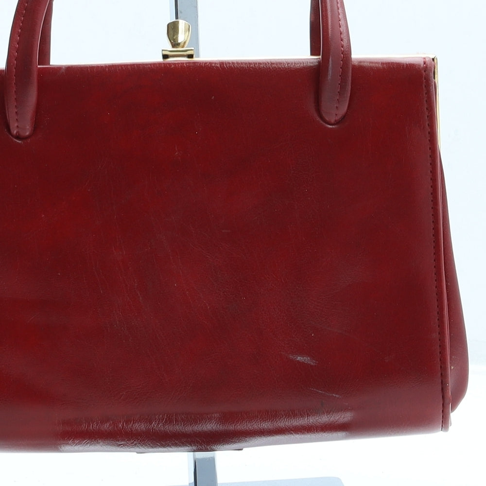 Clarks Womens Red Leather Top Handle Bag Size Small