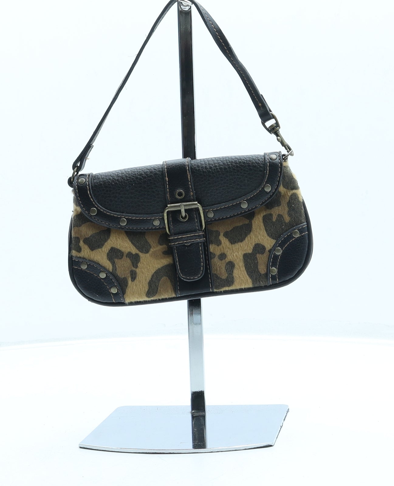 SheIn Womens Brown Animal Print Polyester Clutch Size Small