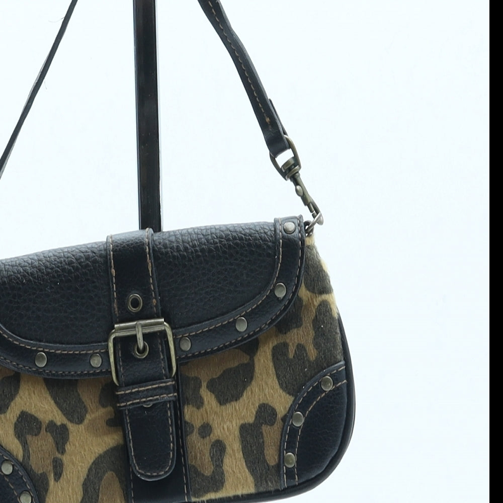 SheIn Womens Brown Animal Print Polyester Clutch Size Small