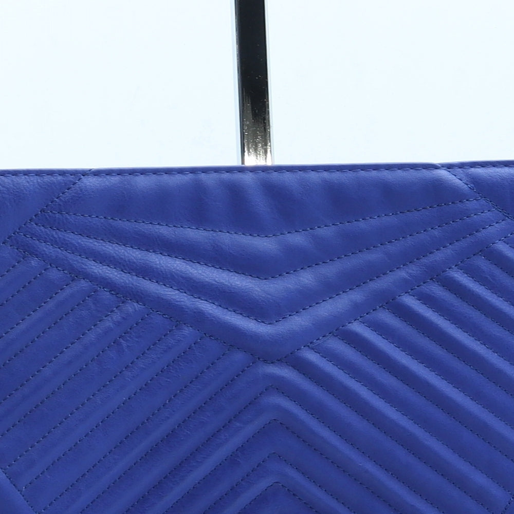 New Look Womens Blue Geometric Leather Clutch Size Small