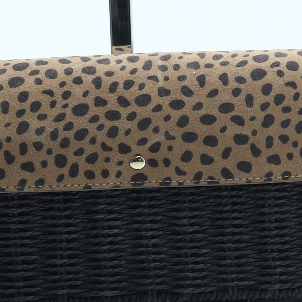 New Look Womens Brown Animal Print Wicker Clutch Size Small