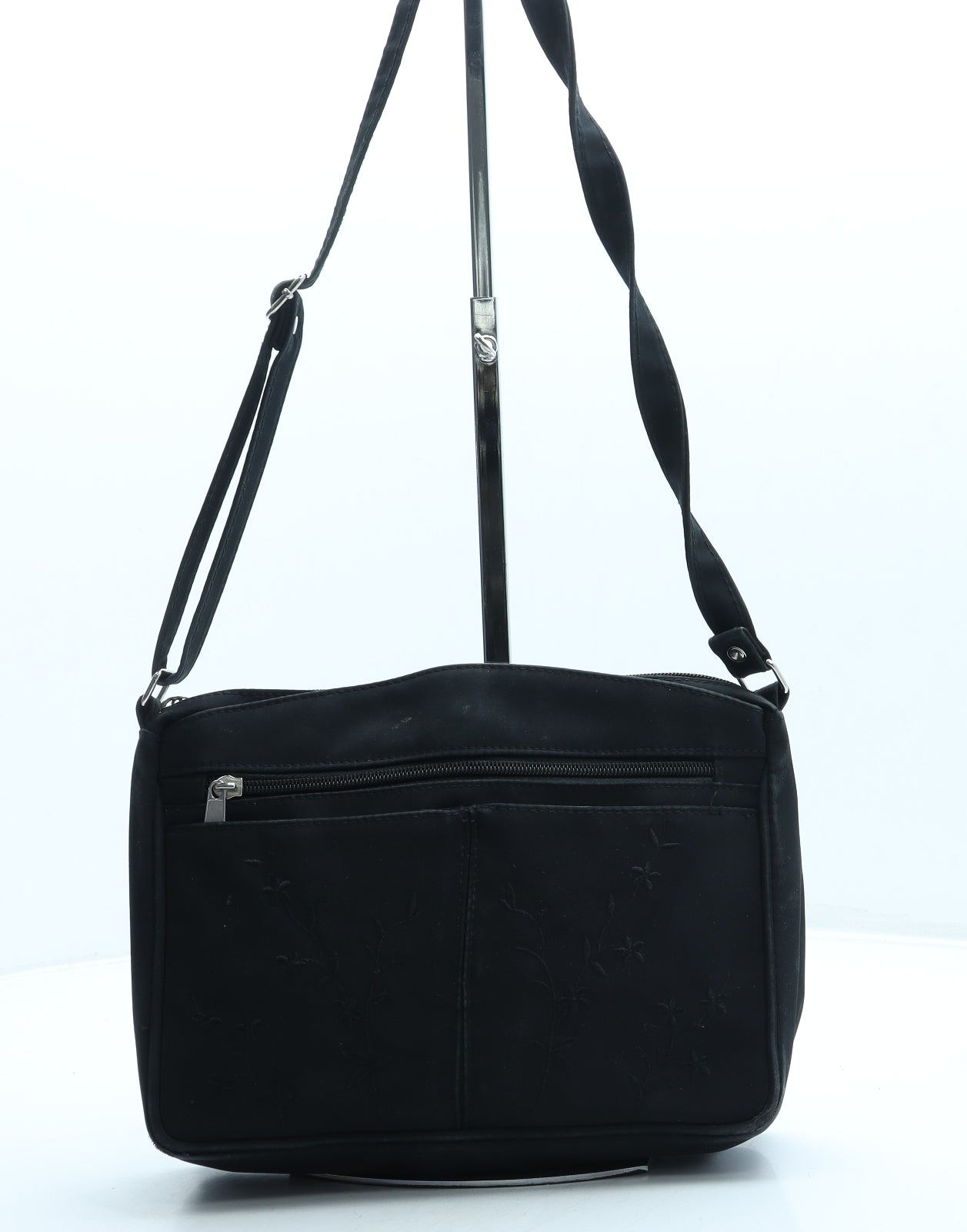 Preworn Womens Black Polyester Crossbody Size Small