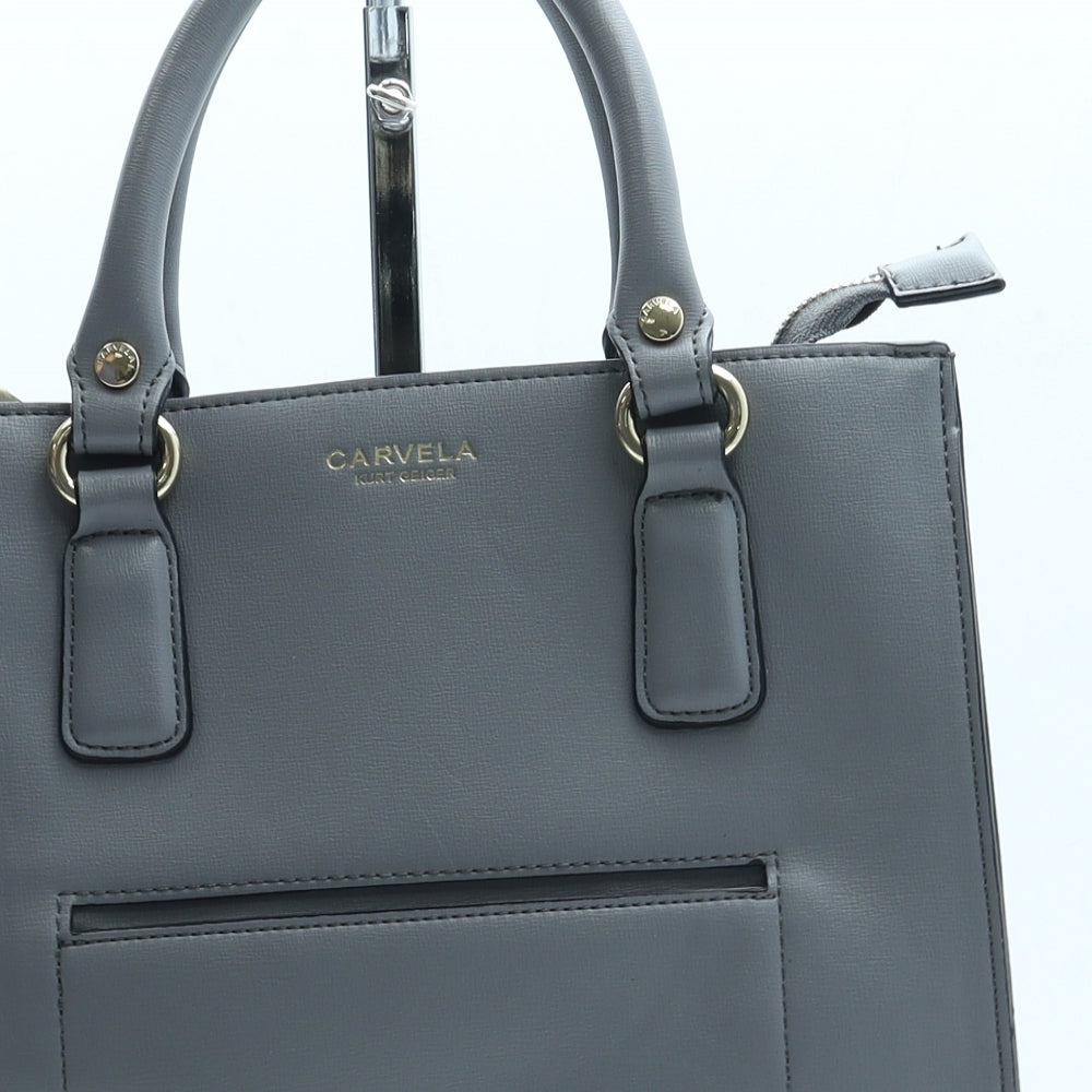 Carvela Womens Grey Leather Top Handle Bag Size Small