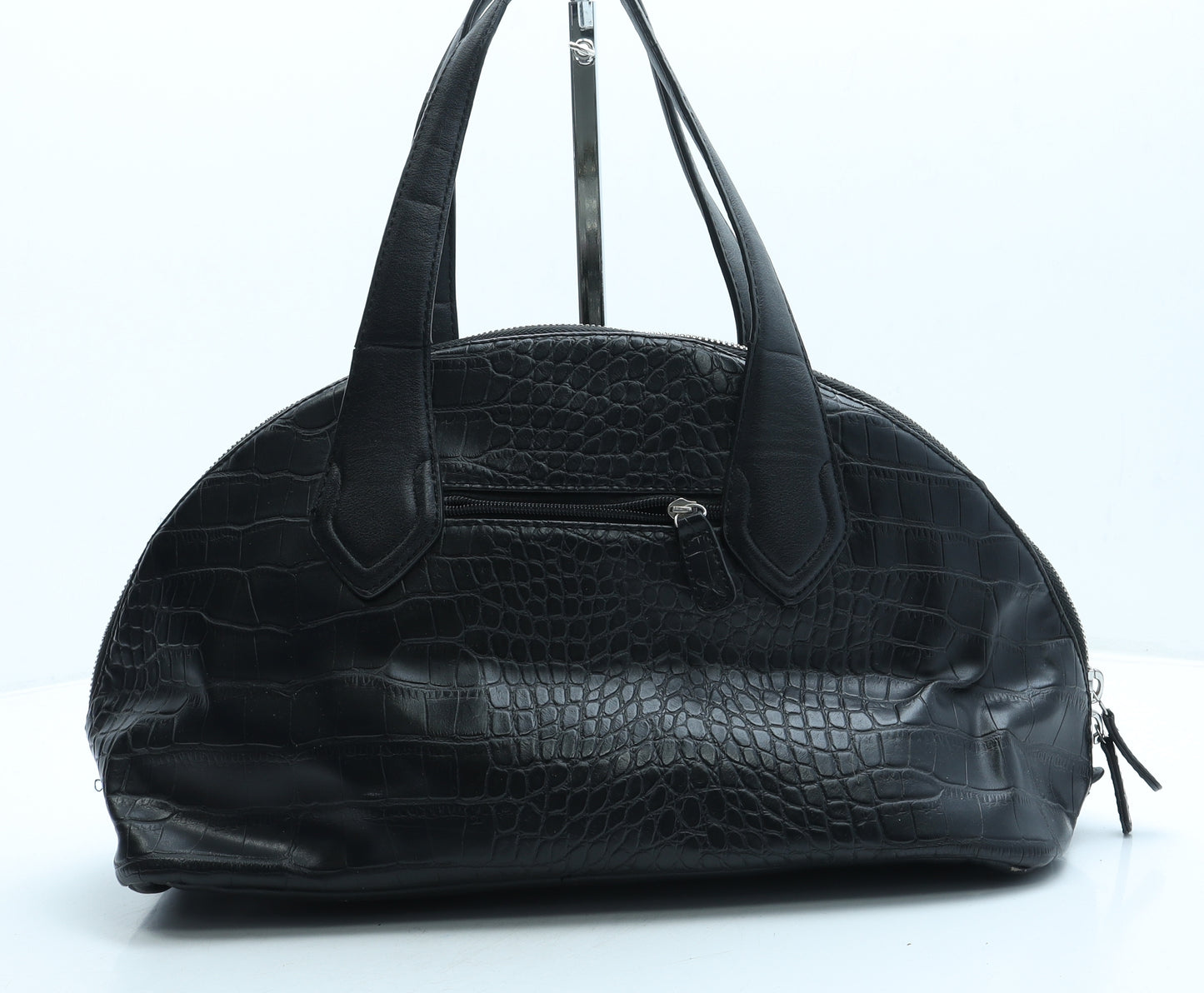Fiorelli Womens Black Animal Print Leather Top Handle Bag Size Medium