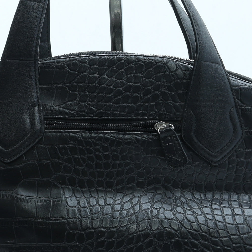 Fiorelli Womens Black Animal Print Leather Top Handle Bag Size Medium