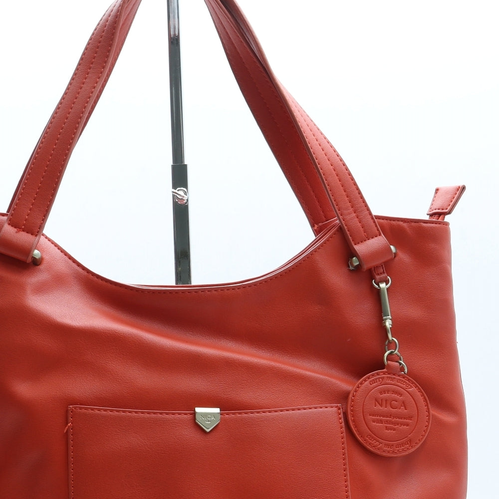 Nica Womens Orange Leather Shoulder Bag Size Large