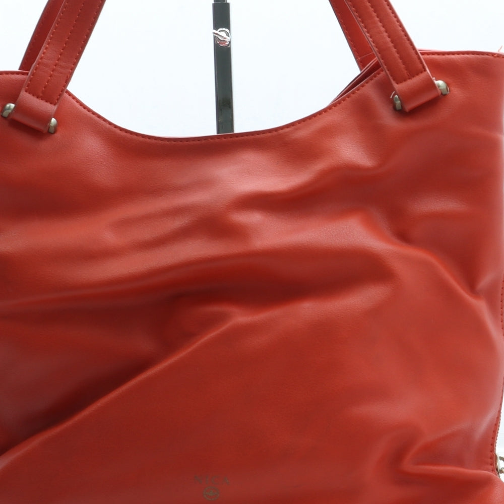 Nica Womens Orange Leather Shoulder Bag Size Large
