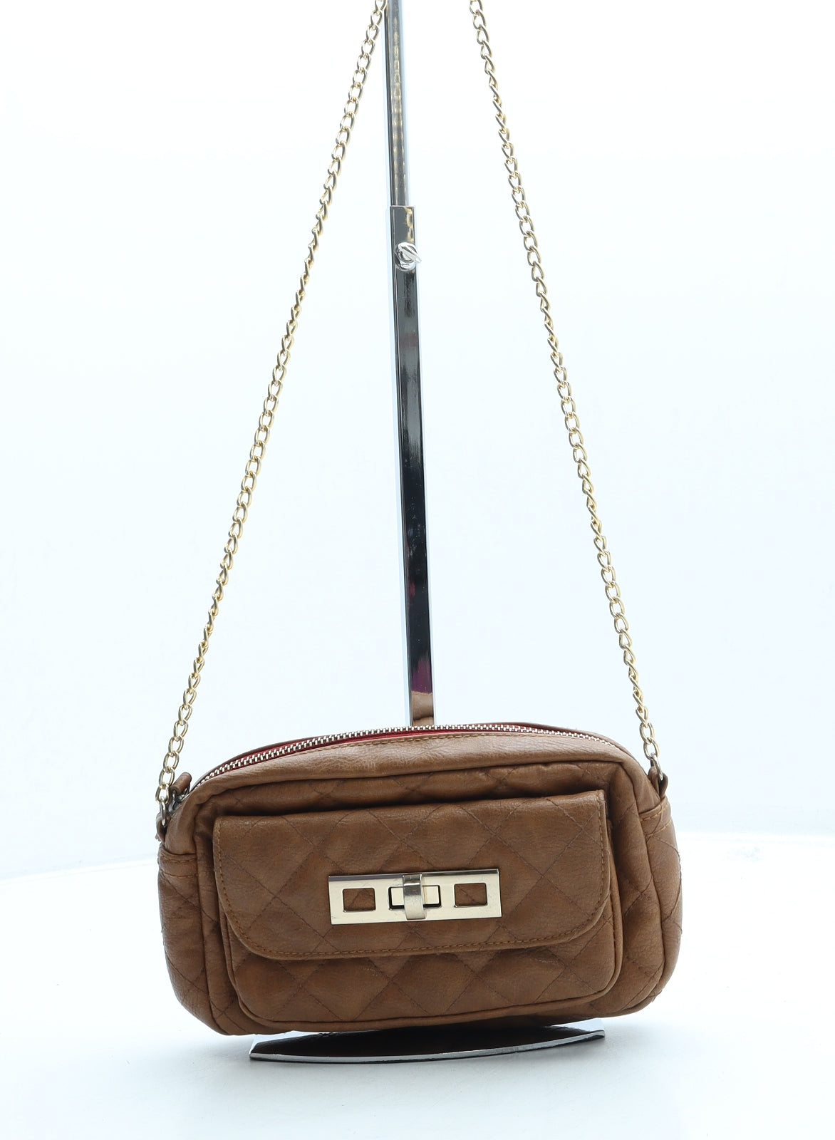 Warehouse Womens Brown Leather Crossbody Size Small