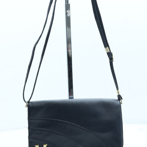 HDALBO Womens Blue Leather Shoulder Bag Size Small