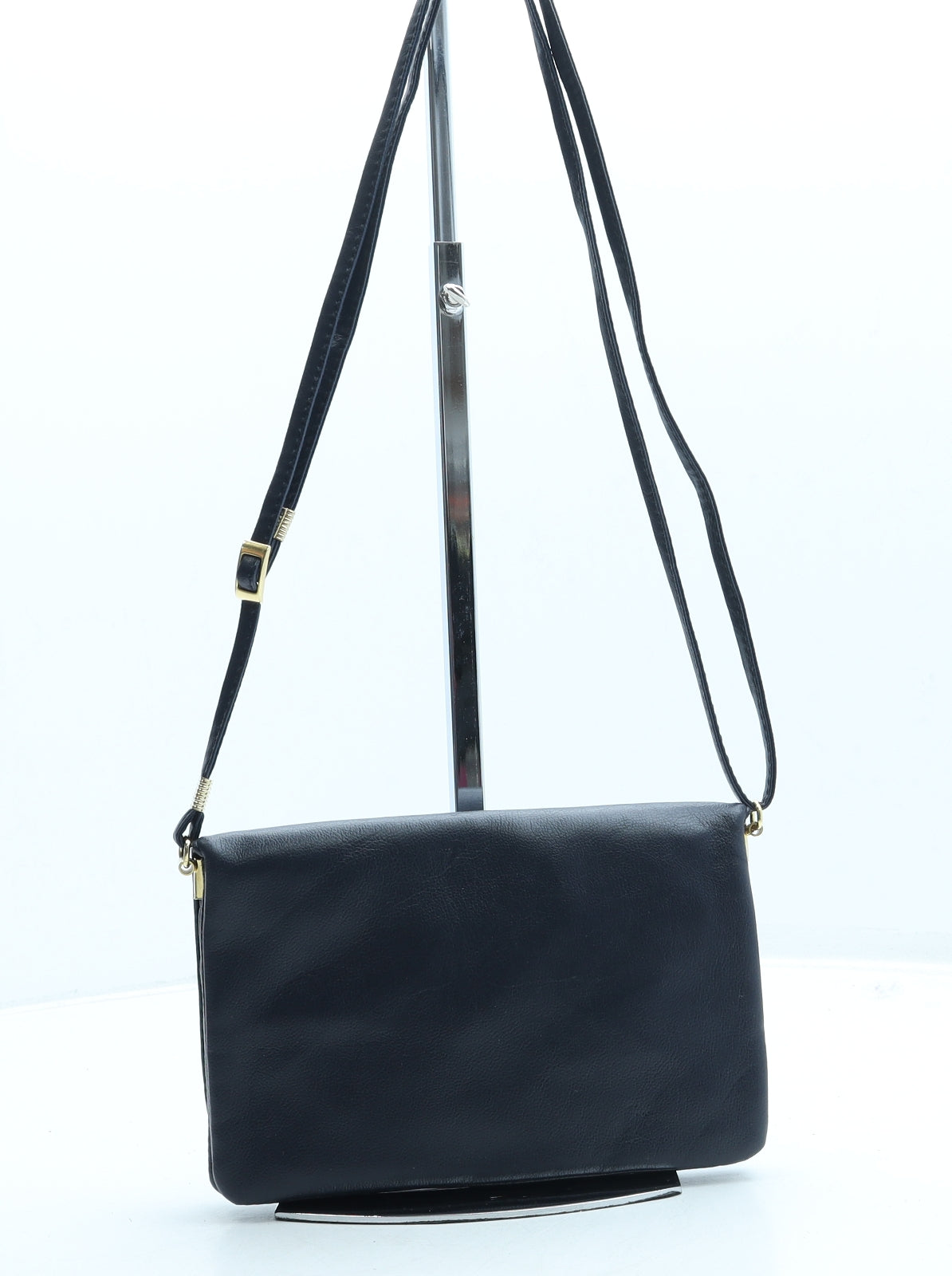 HDALBO Womens Blue Leather Shoulder Bag Size Small