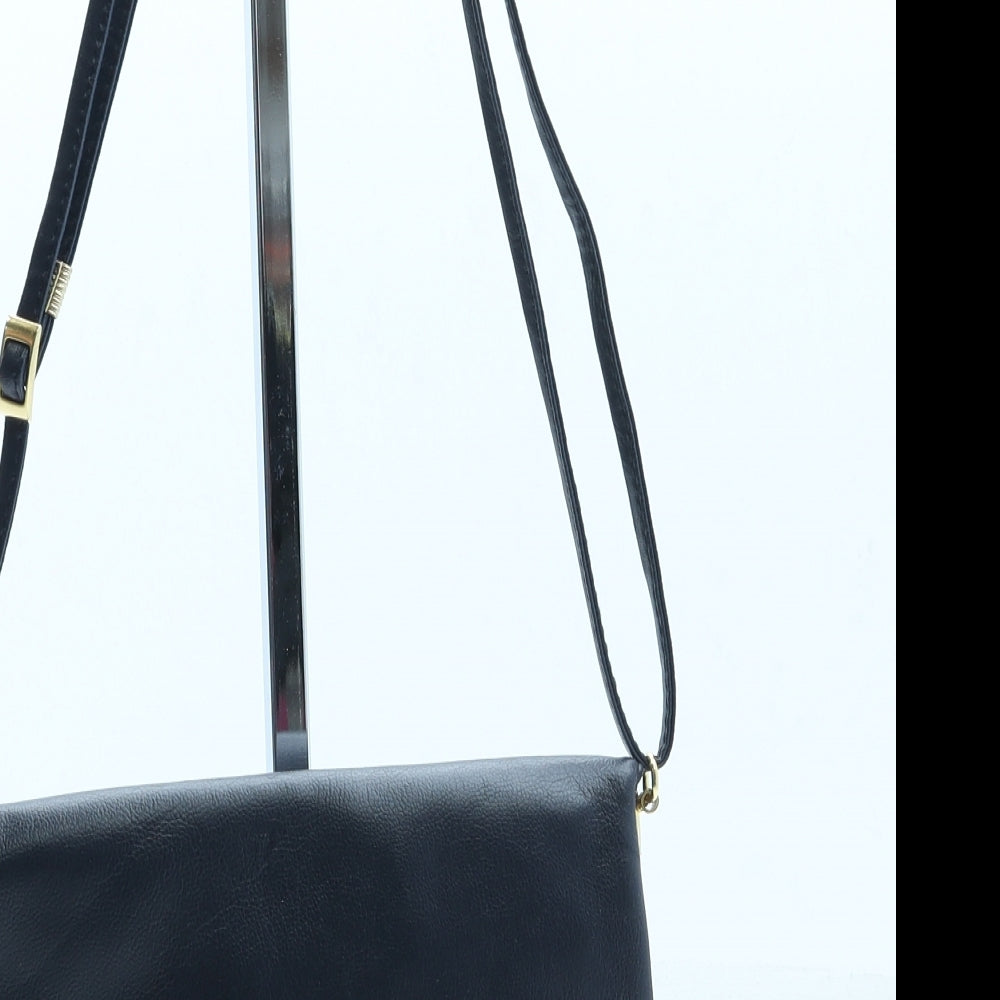 HDALBO Womens Blue Leather Shoulder Bag Size Small