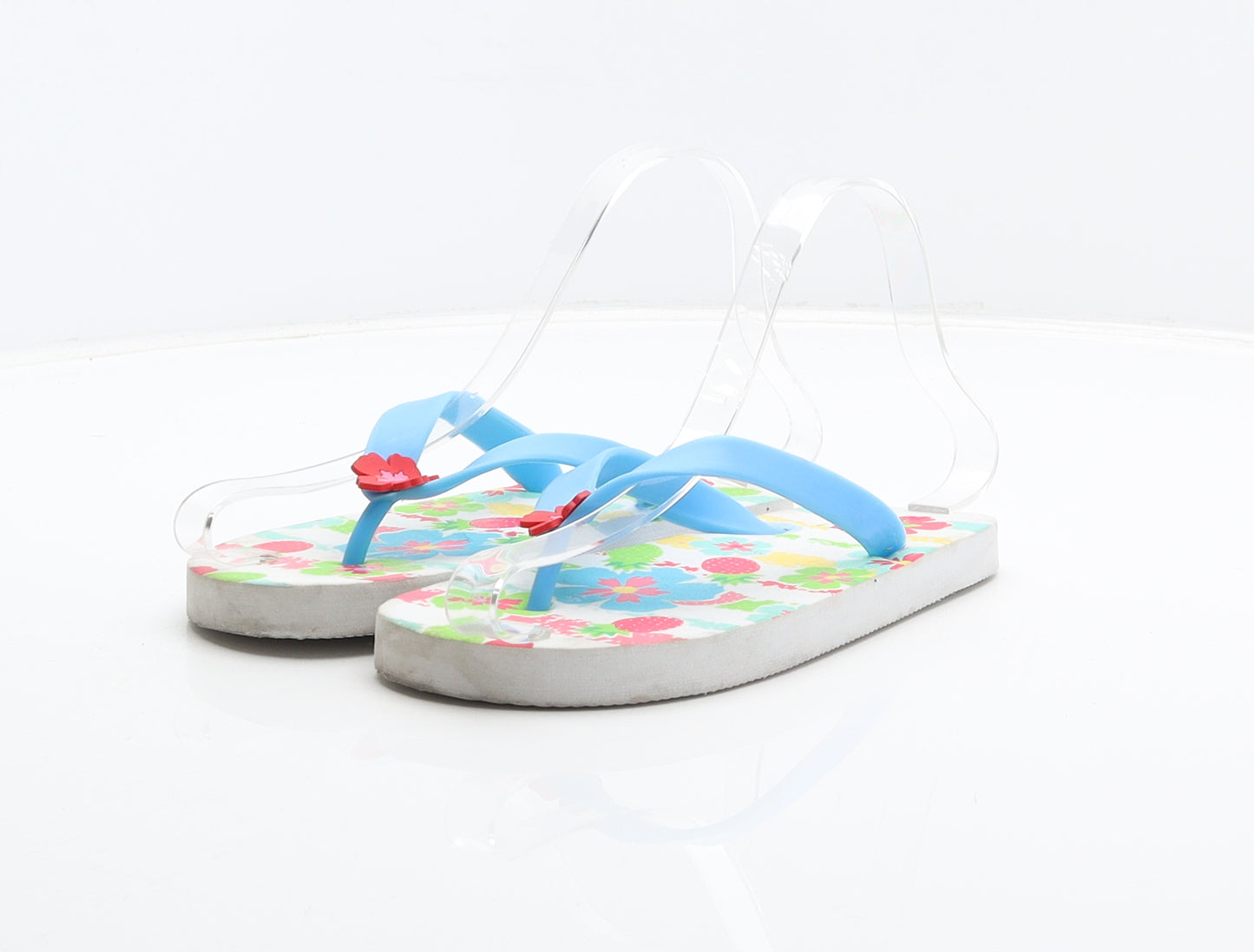 Sfera Girls Blue Synthetic Flip-Flop Sandal UK 1.5 33 - Flower detail