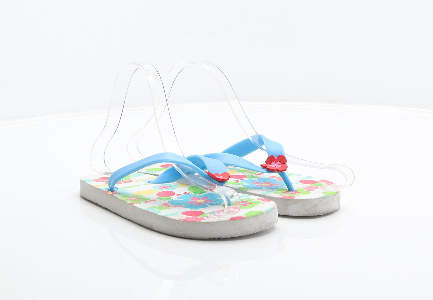 Sfera Girls Blue Synthetic Flip-Flop Sandal UK 1.5 33 - Flower detail