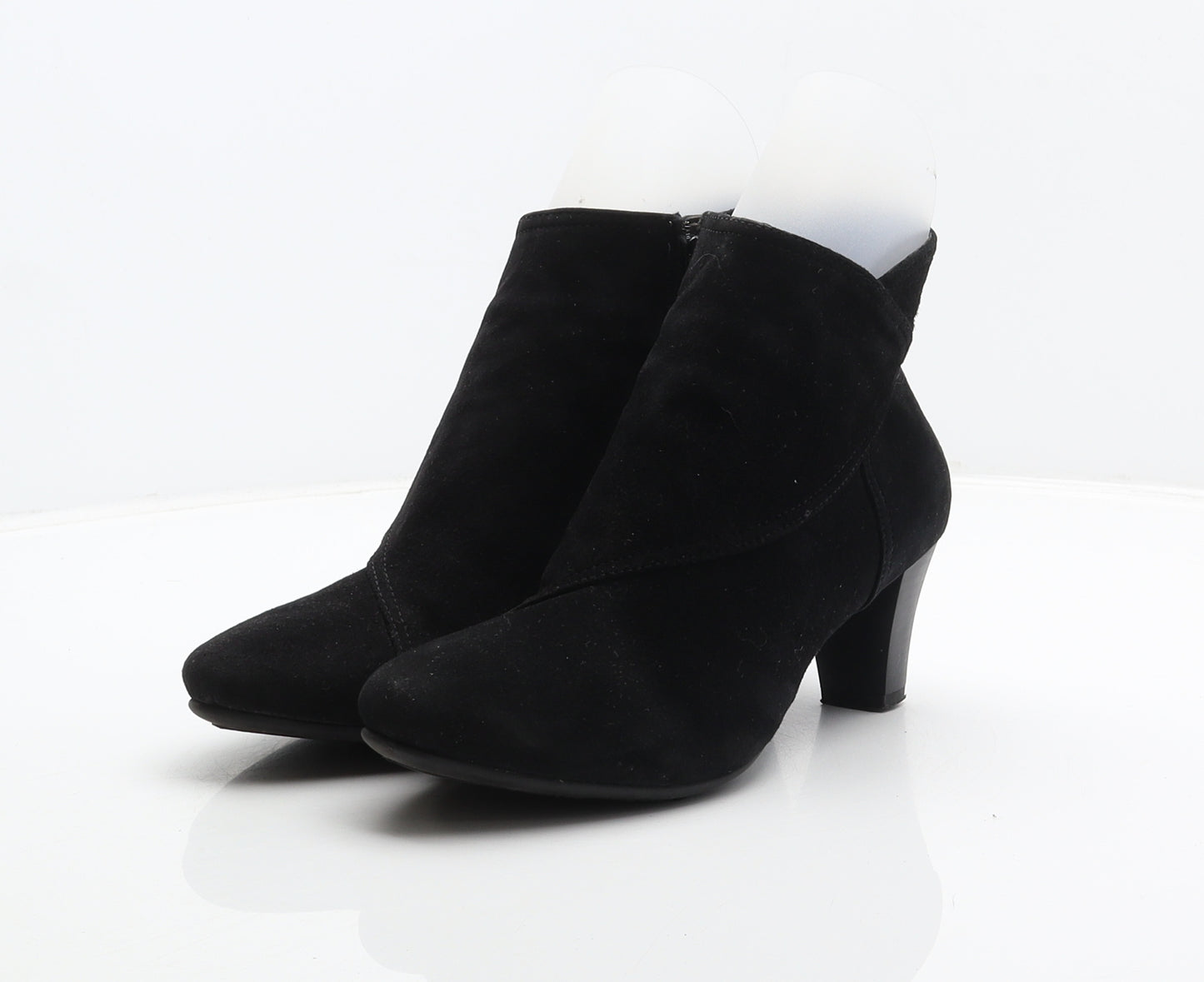 FootGlove Womens Black Suede Bootie Boot UK 5