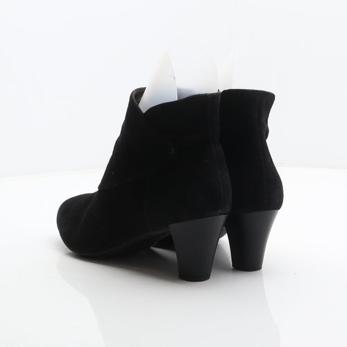 FootGlove Womens Black Suede Bootie Boot UK 5