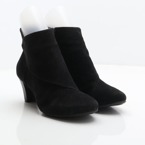 FootGlove Womens Black Suede Bootie Boot UK 5