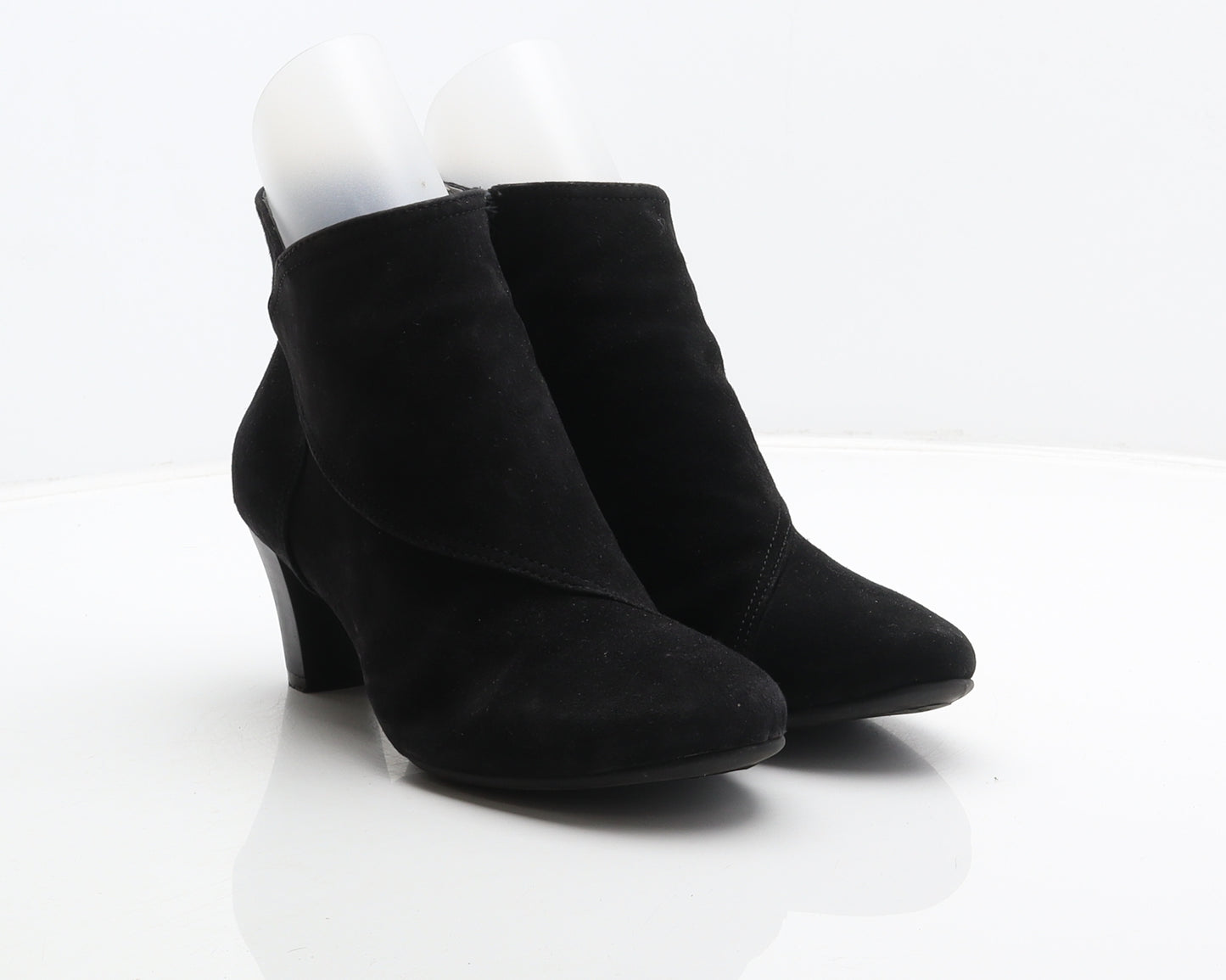 FootGlove Womens Black Suede Bootie Boot UK 5